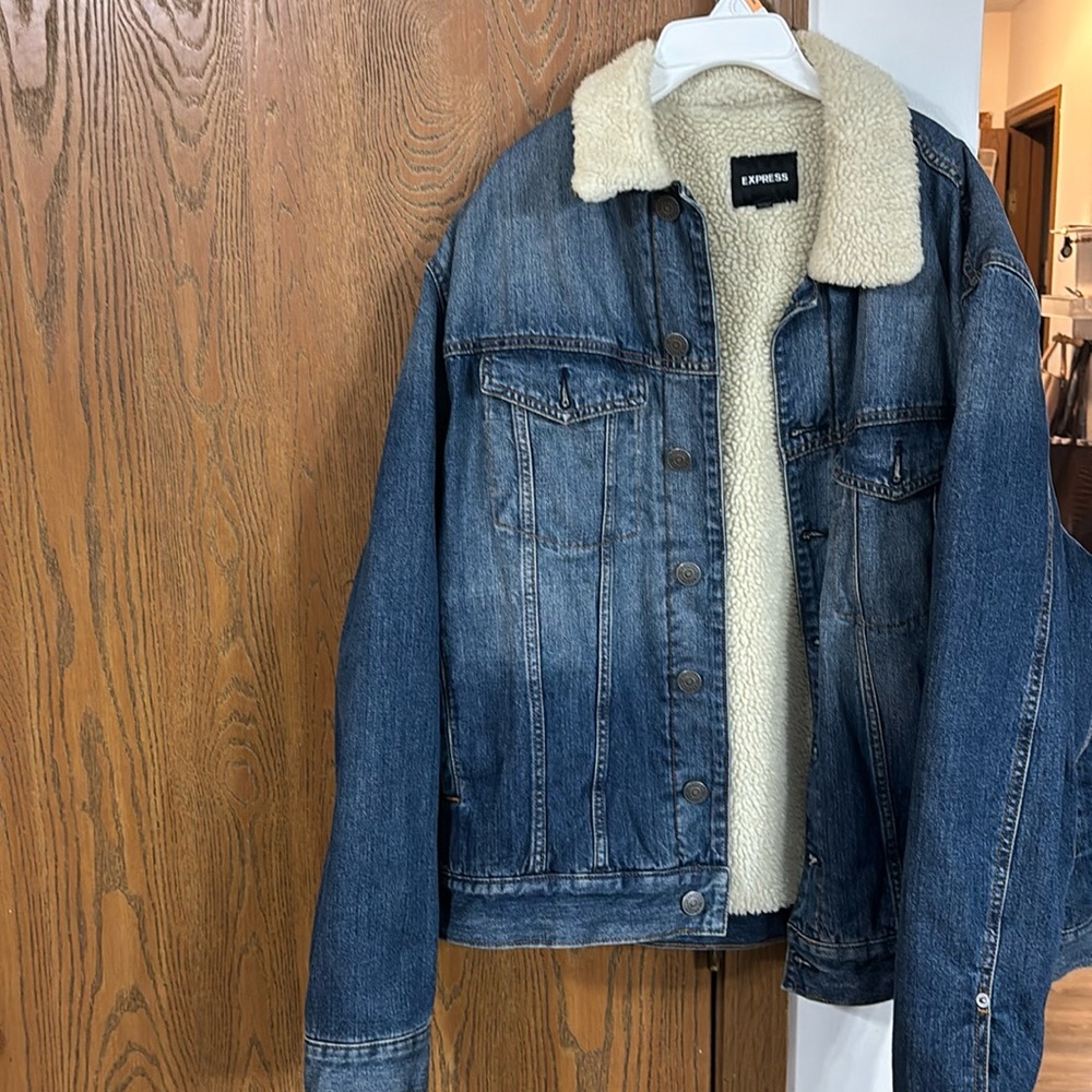 Fur lined jean jacket
